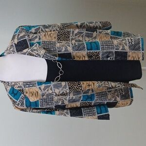 2/$15 Notations Plus Size Jacket Built in Top and Necklace